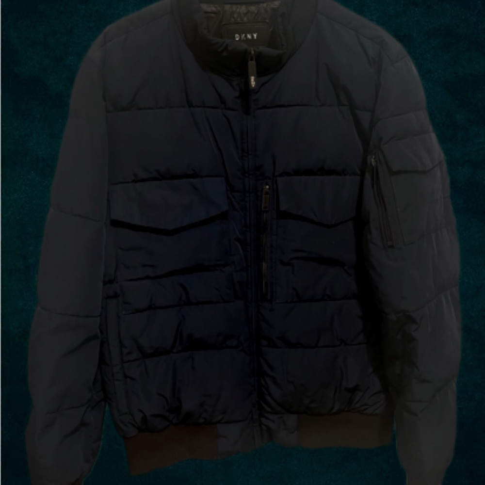 DKNY Men's Dark Blue Puffer Jacket